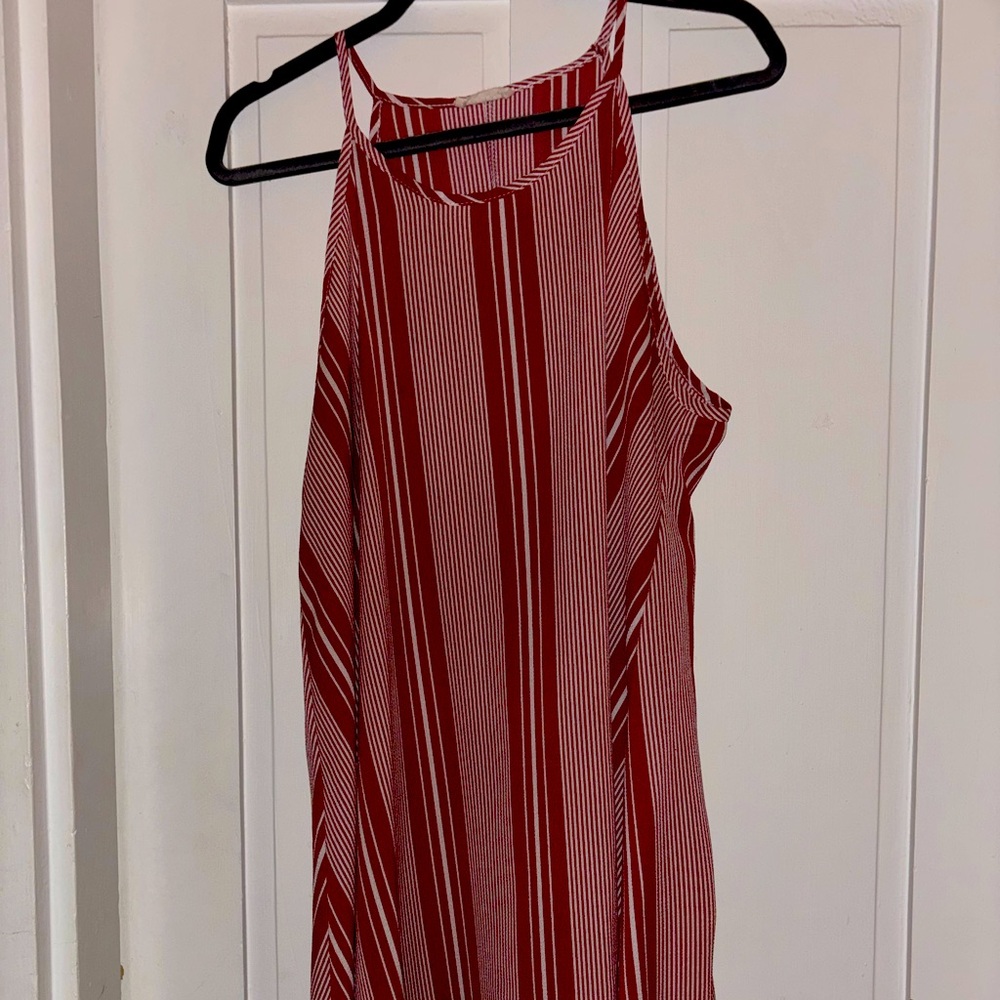 Pinc Red Cream Asymmetrical Sundress